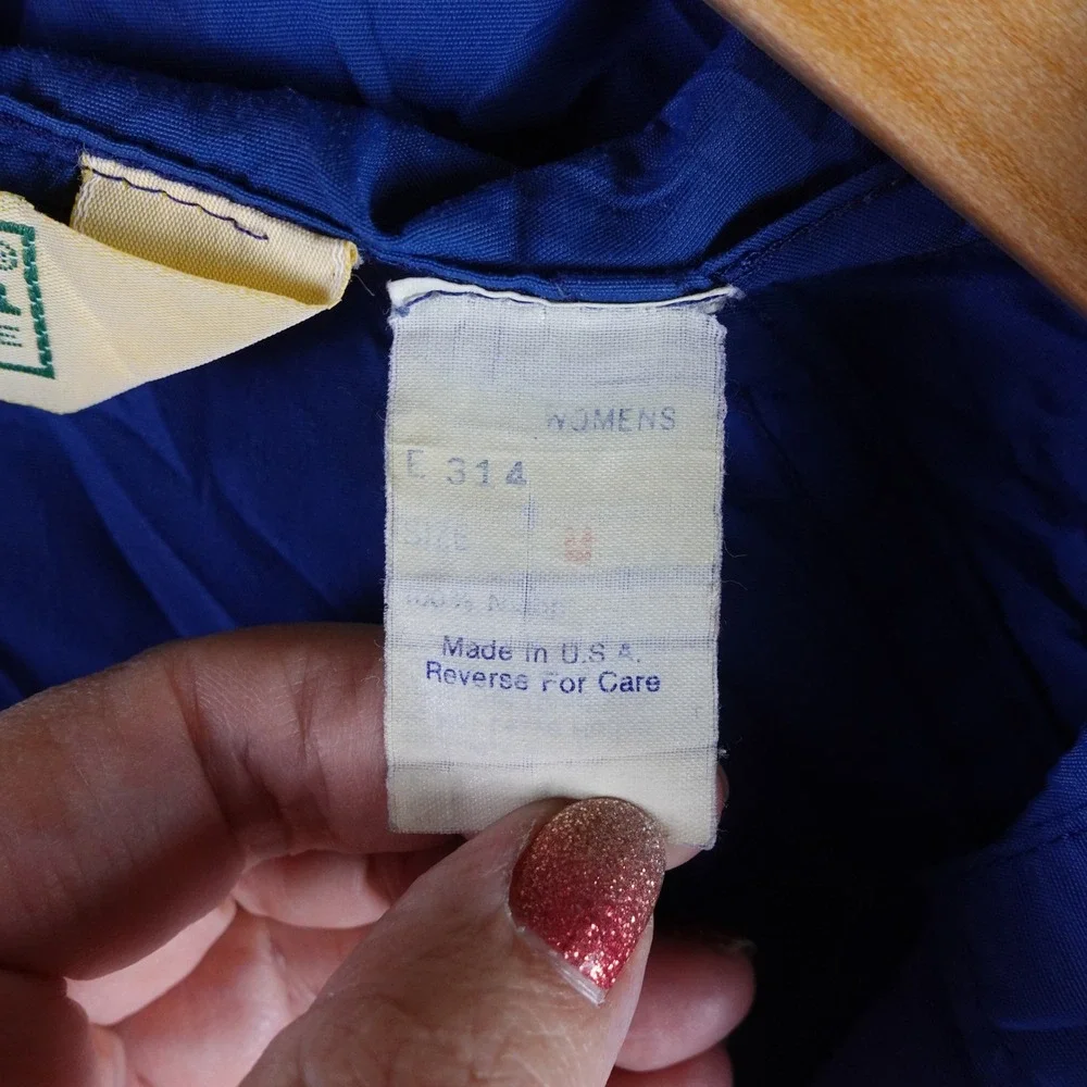 Vintage LL‎ Bean Anorak Windbreaker Jacket Blue Mens M Half Zip Hooded USA Made